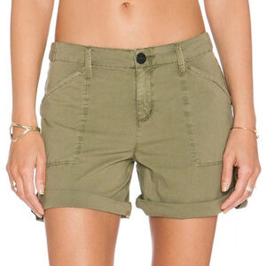 Anthropologie Sanctuary Nature Rolled Cuff Stretch Shorts Safari Green Size 31